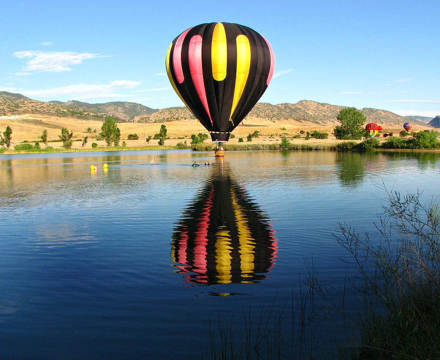 Hot Air Balloon Water Landing Photograph by Carl Neufelder