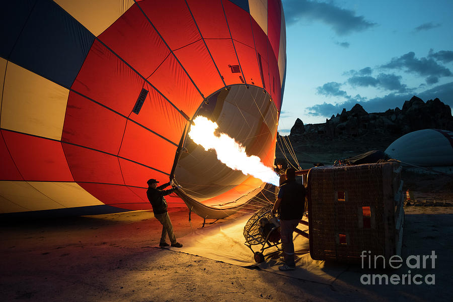 Hot Air Balloons And Workers Photograph by Temizyurek
