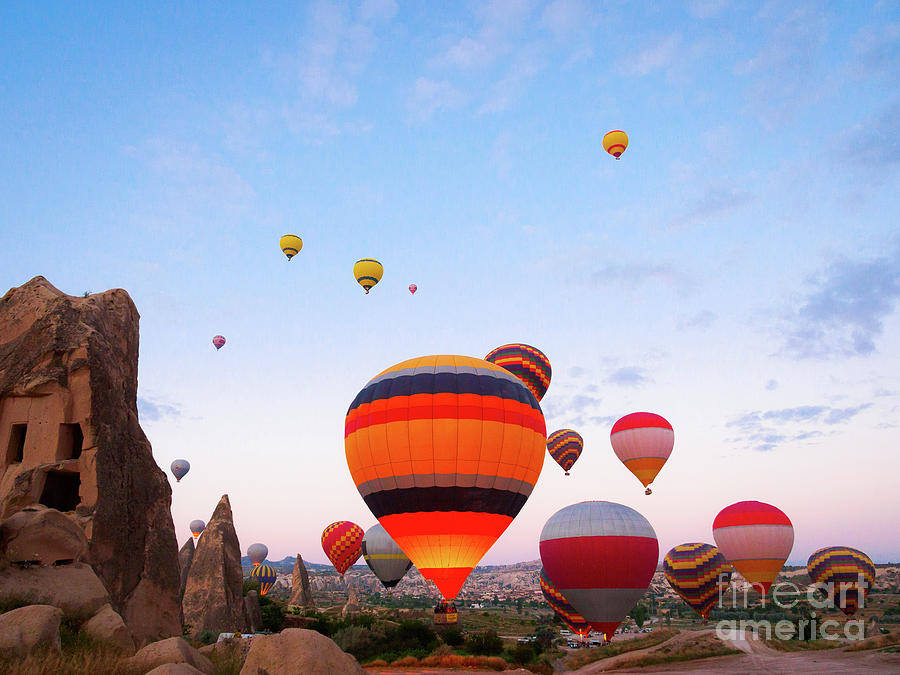 Hot Air Balloons At Dawn In Cappadocia Photograph by Whitworth Images