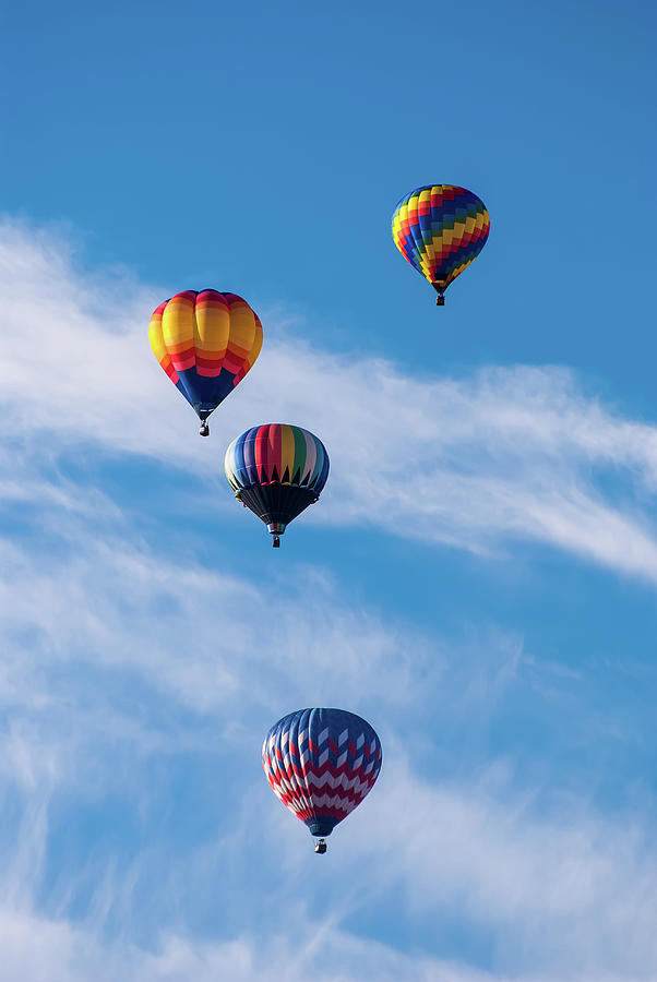 Hot Air Balloons In Flight Photograph