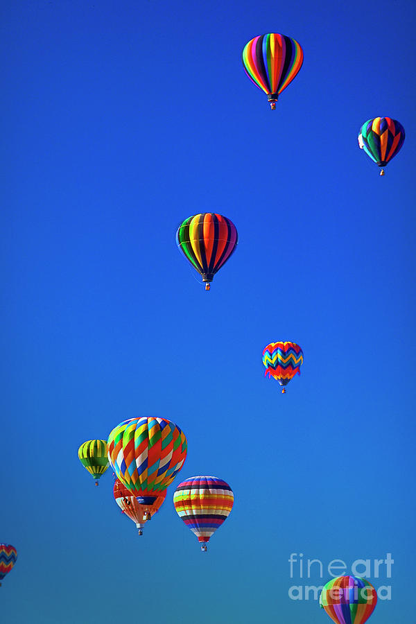 Balloons Lifting Off Vertical Photograph by David Zanzinger