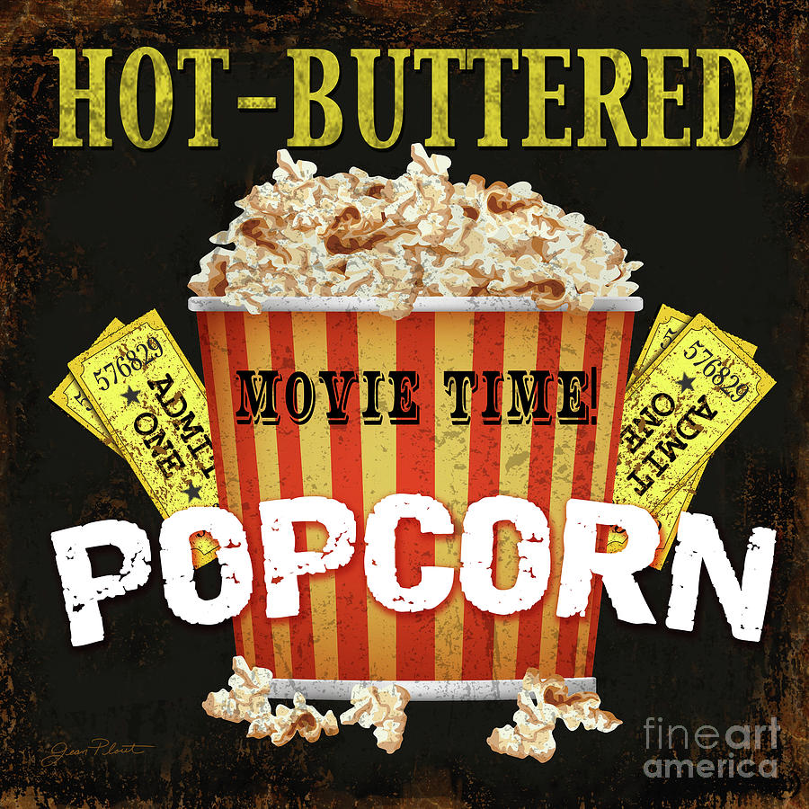 Hot Buttered Popcorn Theater Art Digital Art by Jean Plout