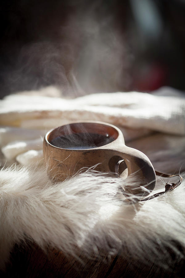 Hot Coffee In A Kuksa Mug Photograph by Kati Finell