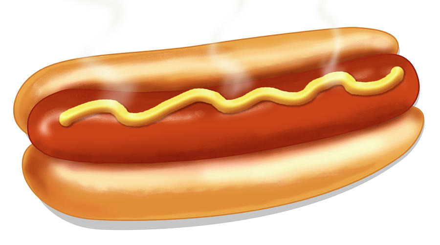 Food Digital Art - Hot Dog by Retroplanet
