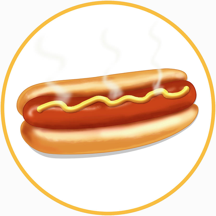 Vintage Digital Art - Hot Dog Round by Retroplanet