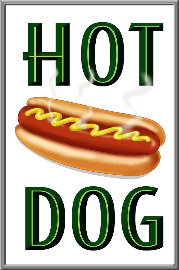 Vintage Digital Art - Hot Dog Vertical by Retroplanet