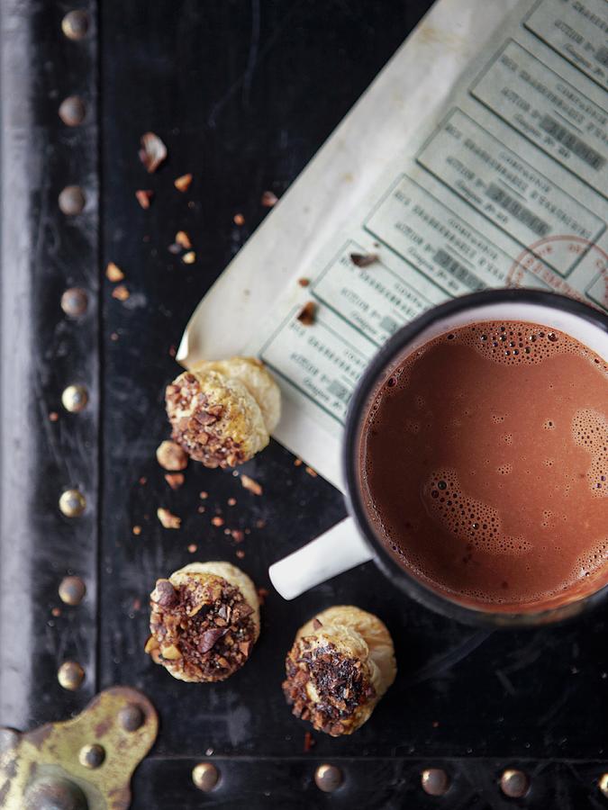 Hot Espresso Chocolate With Biscuits Photograph by Magnus Carlsson