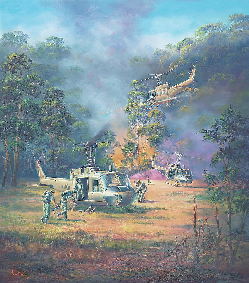 Helicopter Painting - Hot Extraction by John Bradley