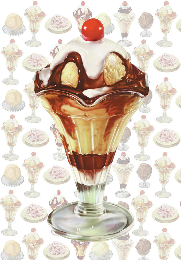 Hot Fudge Sundae Painting by Unknown