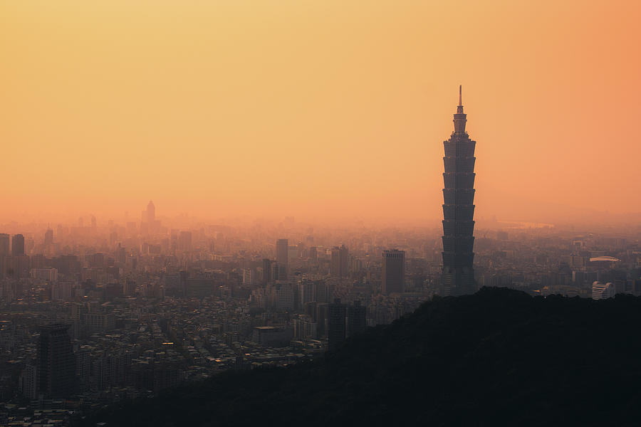Hot Hazy Sky Above Taiwan City Skyline Photograph by D3sign