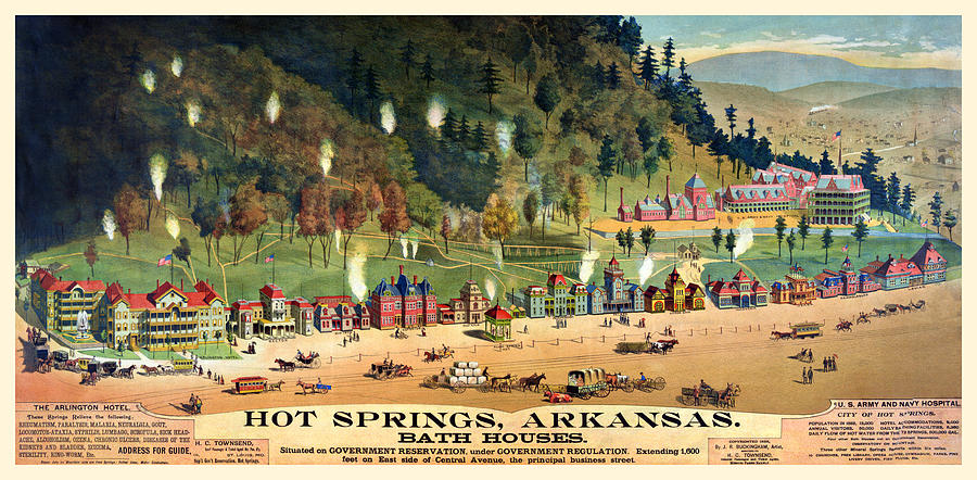 Hot Springs Bath Houses Painting by Unknown