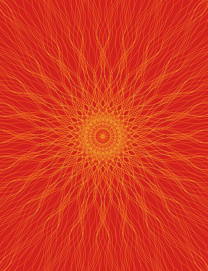 Hot Sunburst Mandala Digital Art by Tom Hill - Fine Art America