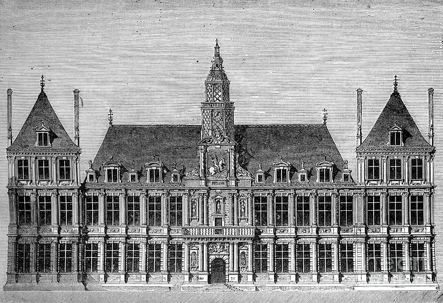 Hotel De Ville, Reims, France Drawing by Print Collector
