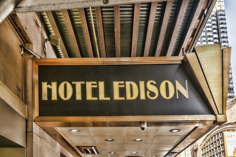 Hotel Edison Sign Photograph by Sharon Popek