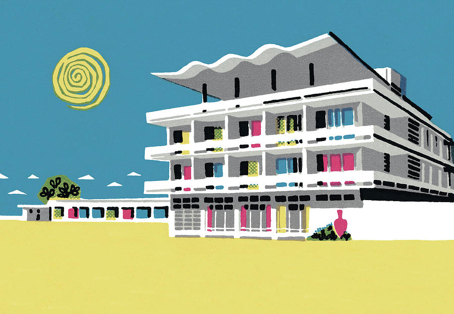 Summer Drawing - Hotel on the Beach by CSA Images