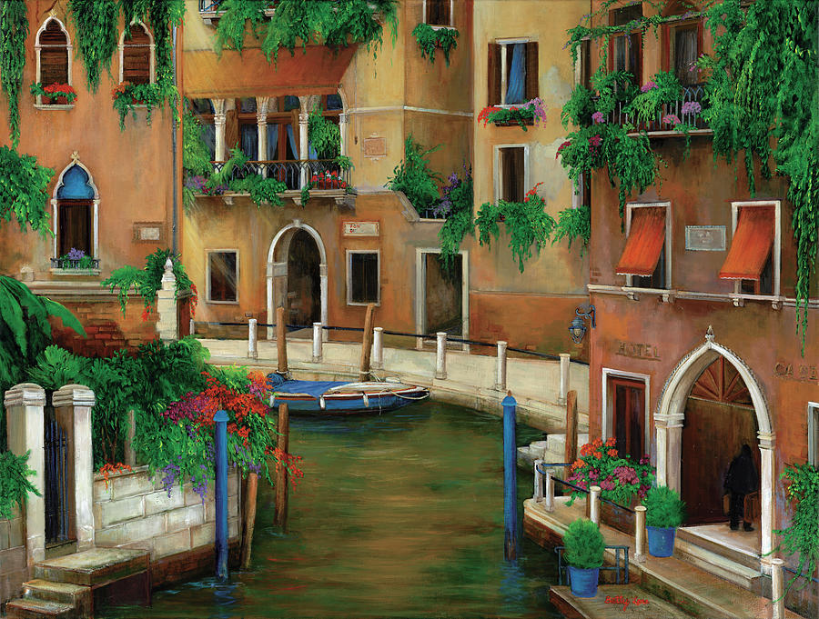 Canal Painting - Hotel On The Canal by Betty Lou