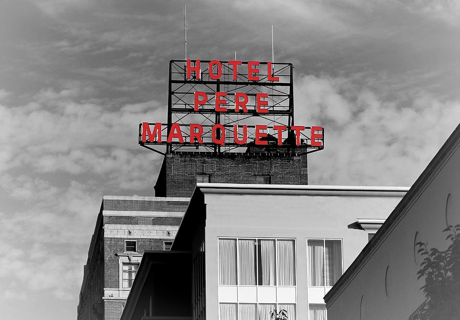Hotel Pere Marquette Selective Color Photograph by Mary Pille