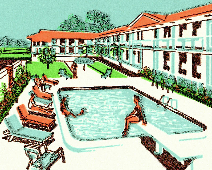 Summer Drawing - Hotel Pool by CSA Images