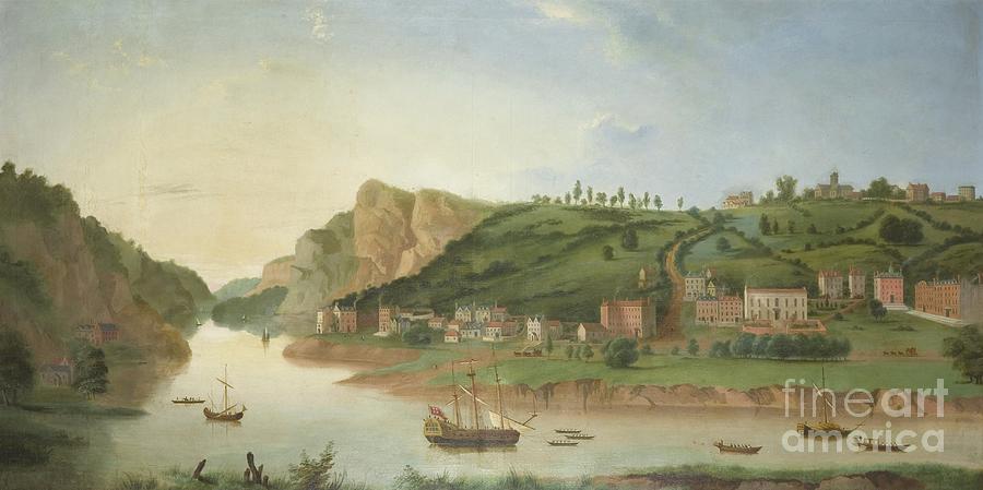 Landscape Painting - Hotwells, With A View Of The Avon Gorge, C.1730 by British School