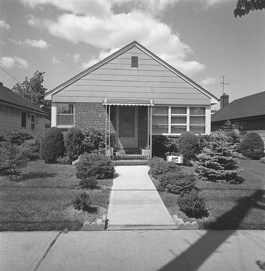 House In Suburban Area, B&w Photograph by George Marks