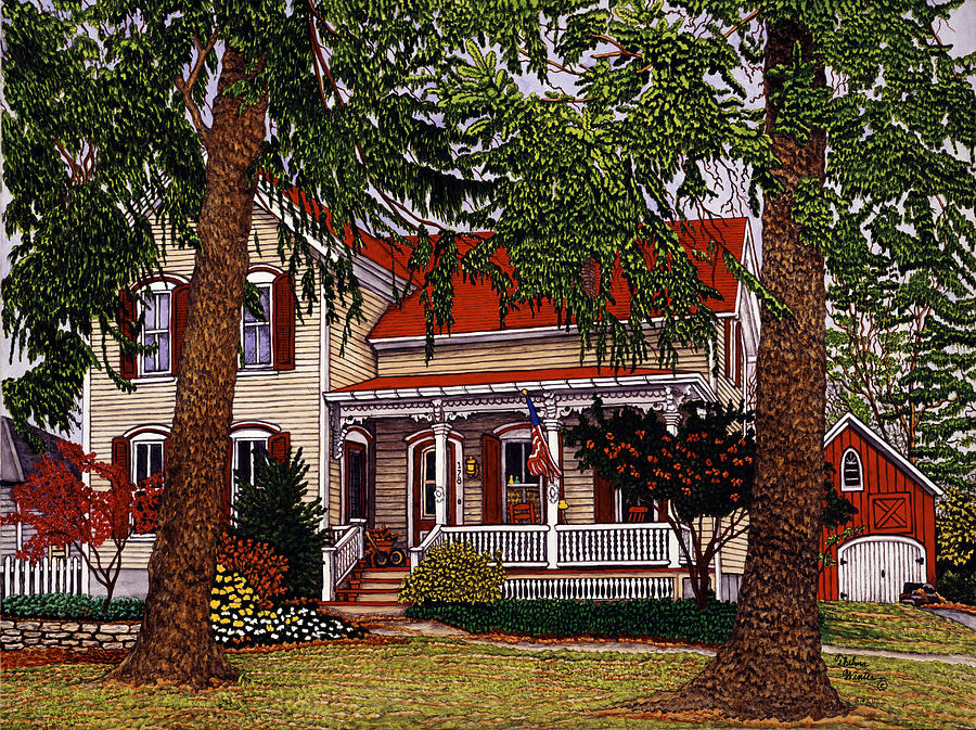 House Of The Red Roof Painting by Thelma Winter - Fine Art America