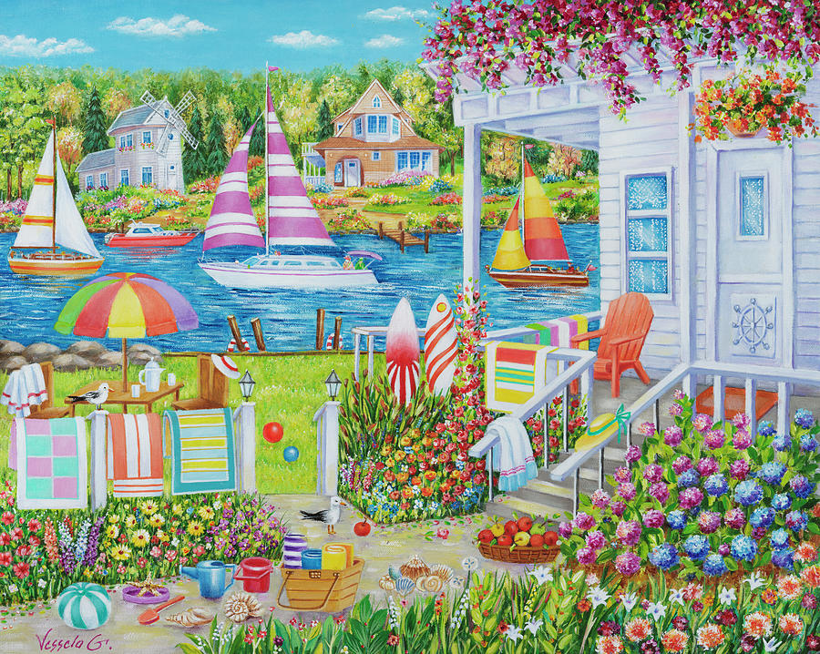 Garden Mixed Media - House On The Water by Vessela G.