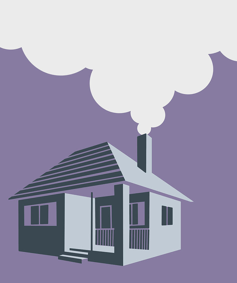 Architecture Drawing - House With Smoke by CSA Images