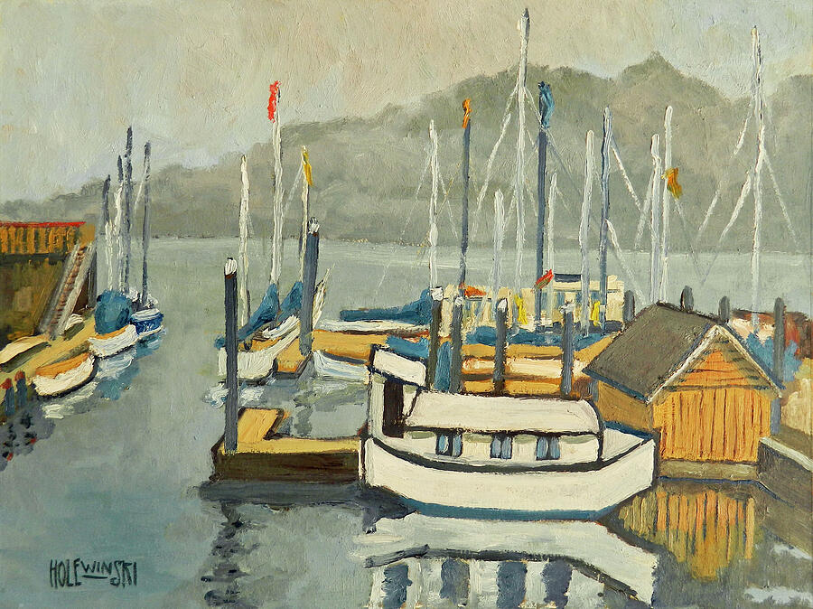 Houseboat Painting - Houseboat Of The Fugitve by Robert Holewinski Houseboat Painting - Houseboat Of The Fugitve by Robert Holewinski