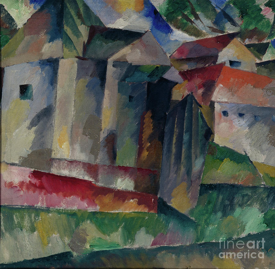 Houses. Artist Lentulov, Aristarkh Drawing by Heritage Images