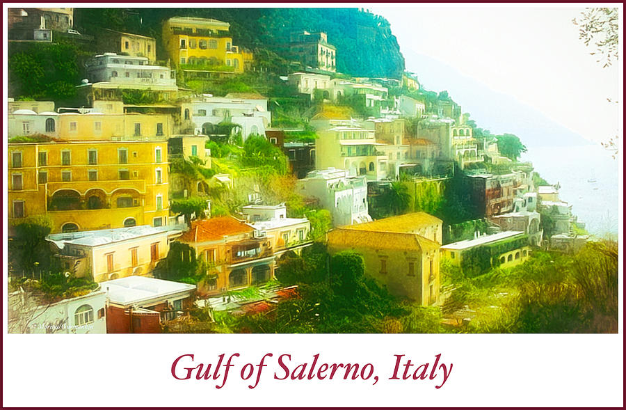 Houses, Gulf of Salerno, Italy Digital Art by A Macarthur Gurmankin