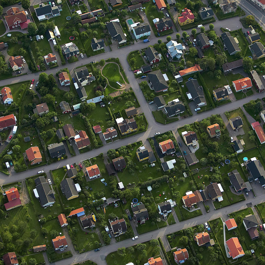Houses In Village, Aerial View Photograph by Roine Magnusson
