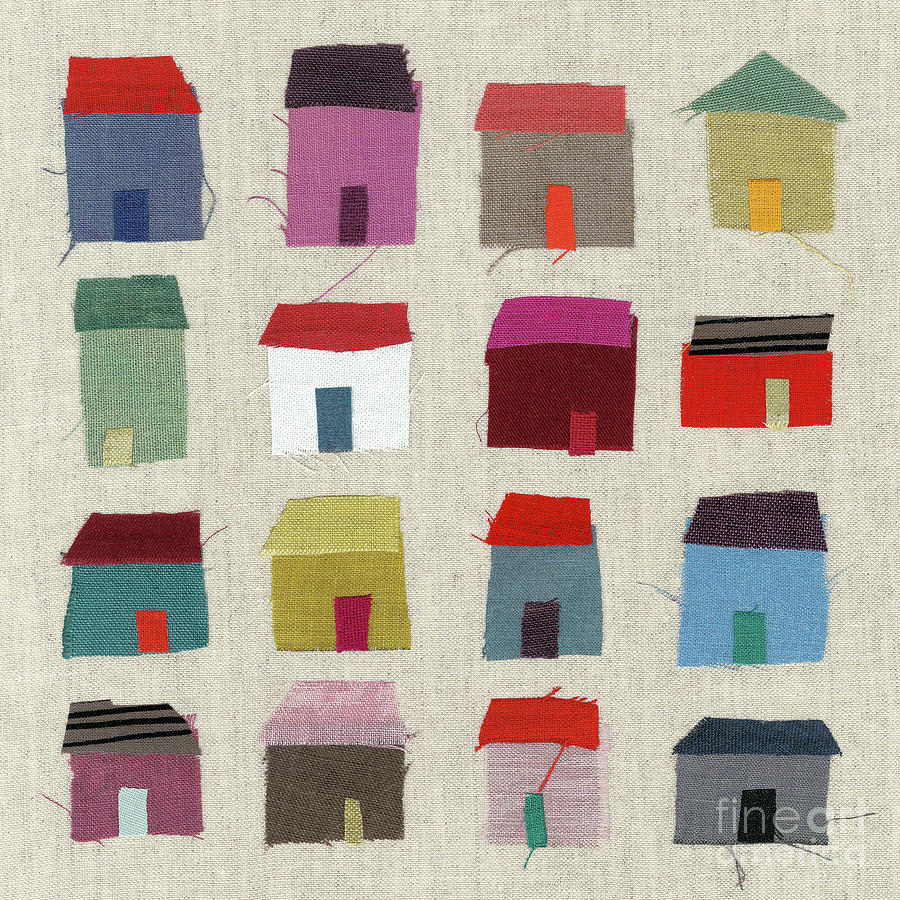 Houses Mixed Media by Jenny Frean