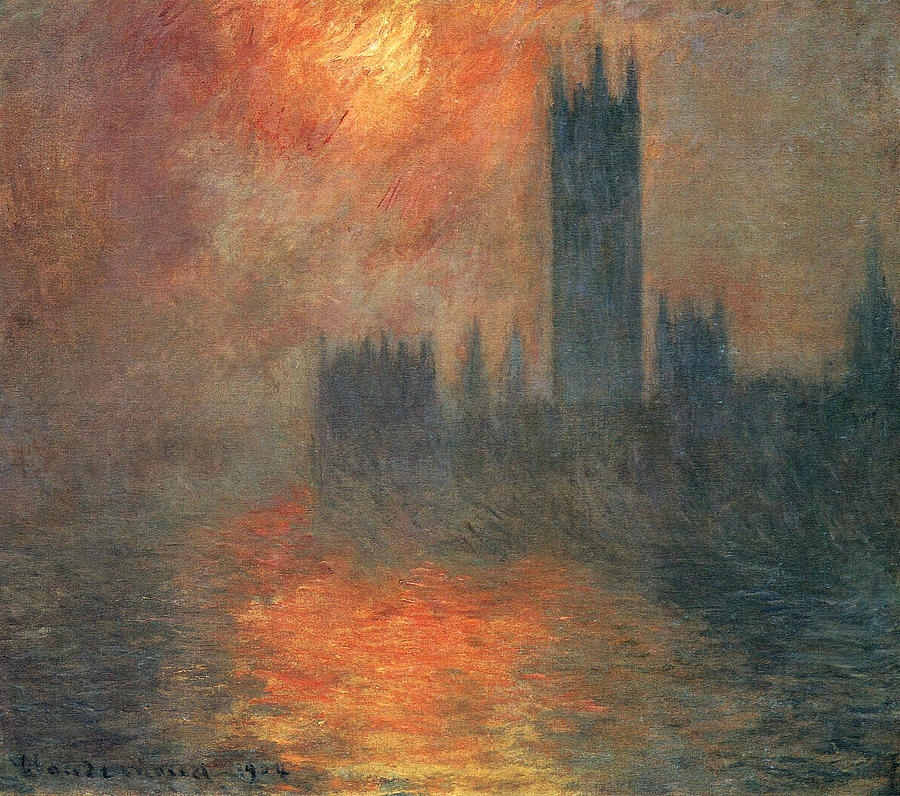 Houses Of Parliament, Sunset, 1904 Painting
