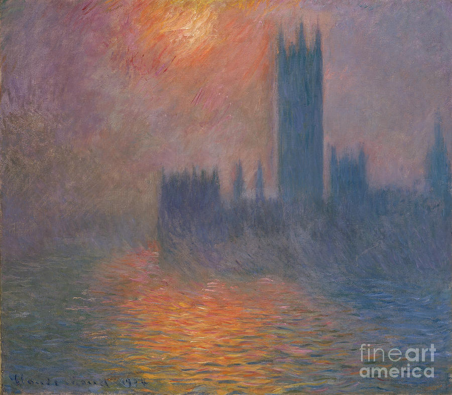 Houses Of Parliament  Sunset Drawing by Heritage Images