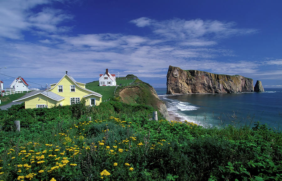 Houses On The Coast Of Perce, Quebec Photograph by Laughingmango