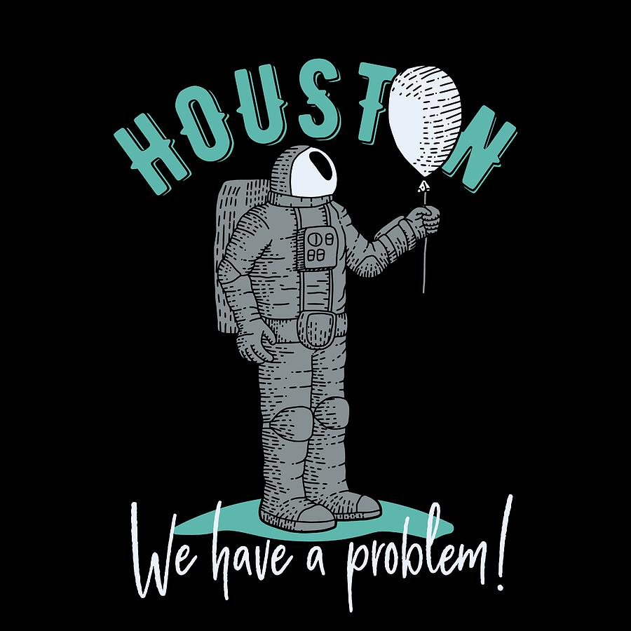 Houston Astronaut Balloon Drawing by Jk Fine Art America