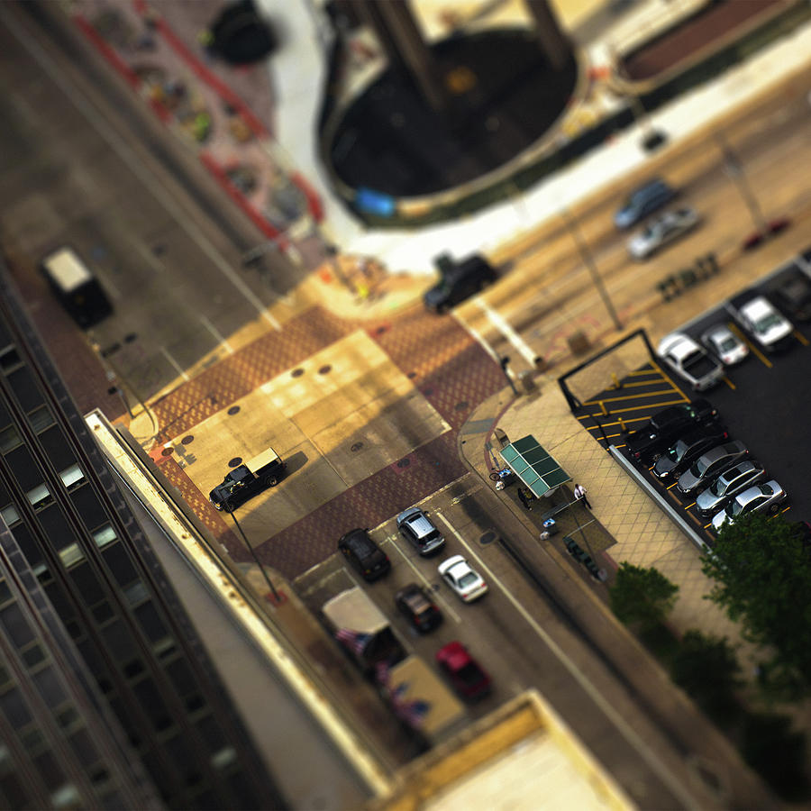 Houston Downtown Aerial View Tilt Shift Photograph by Moreiso