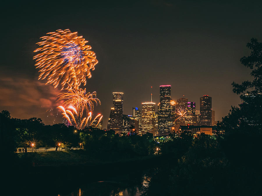Houston Fireworks Photograph by Big Pineapple