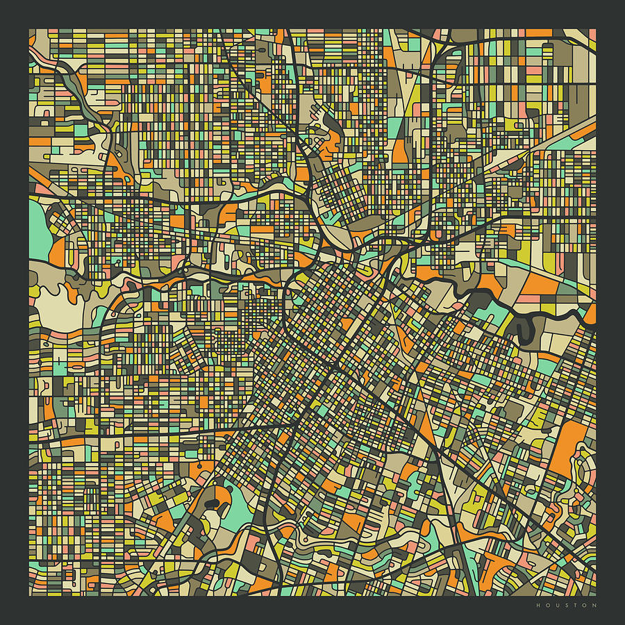 Houston Digital Art - Houston Map 2 by Jazzberry Blue