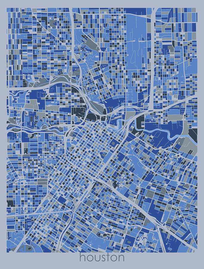 Houston Map Retro 5 Digital Art