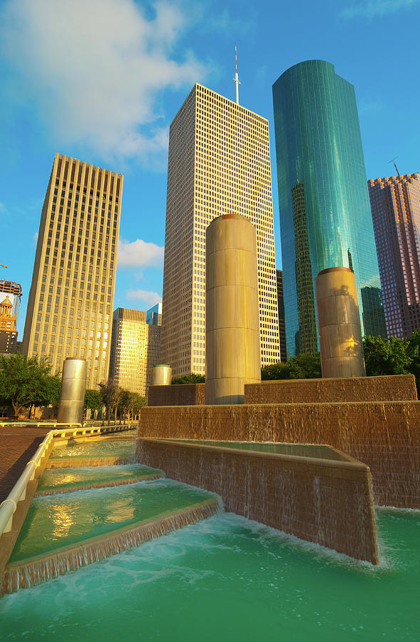 Houston Skyscrapers And Tranquility Park Photograph by Davel5957