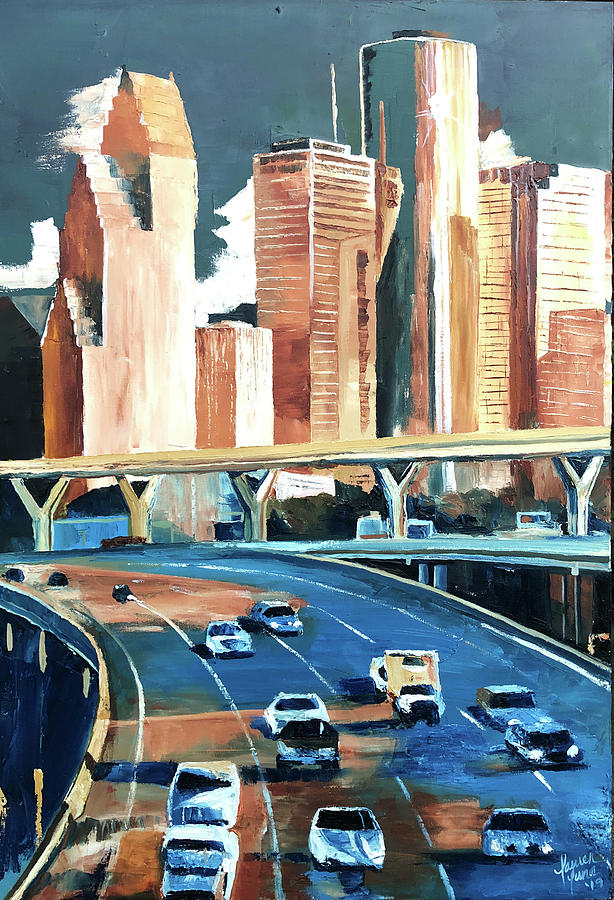 Houston Space City Painting by Lauren Luna - Fine Art America