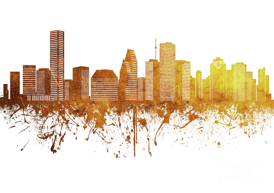 Houston Texas Skyline - 11 Digital Art by Prar K Arts