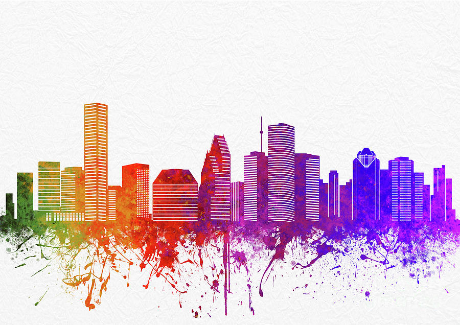 Houston Texas Skyline - 14 Digital Art by Prar K Arts