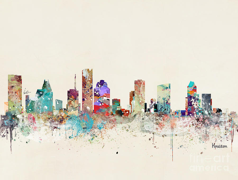 Houston Skyline Art for Sale - Pixels