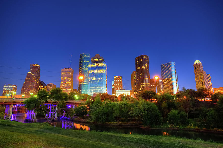 Houstons Financial District On Spring Photograph by Moreiso - Fine Art ...