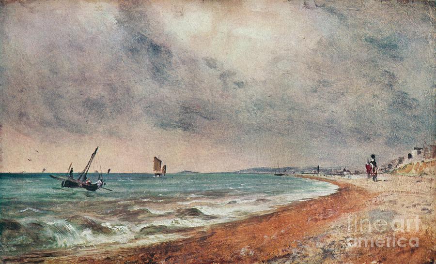 Hove Beach, With Fishing Boats, C1824 Drawing by Print Collector