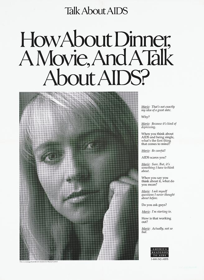 Black And White Painting - How About Dinner, A Movie, And A Talk About Aids by Anonymous