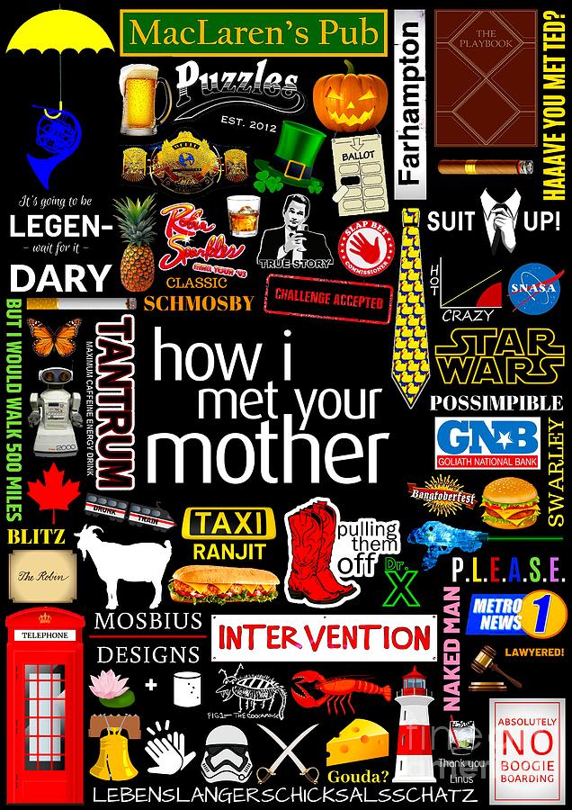 Robin Digital Art - How i Met Your Mother - Collage Poster Iconographic Infographic by Adriano Della Gherardesca