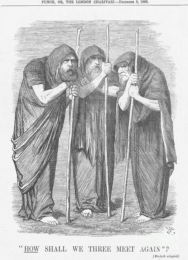 John Tenniel Drawing - How Shall We Three Meet Again, 1885 by Print Collector